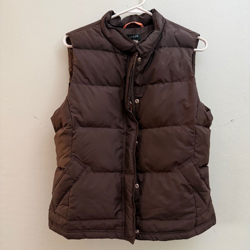 Vintage J Crew down vest medium Puffer  m pockets solid 2006 season